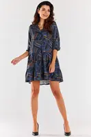 Awama Woman's Dress A469 Navy Blue