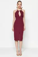 Večerní šaty Trendyol Damson Woven Piping