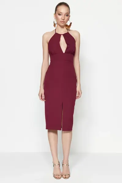 Večerní šaty Trendyol Damson Woven Piping