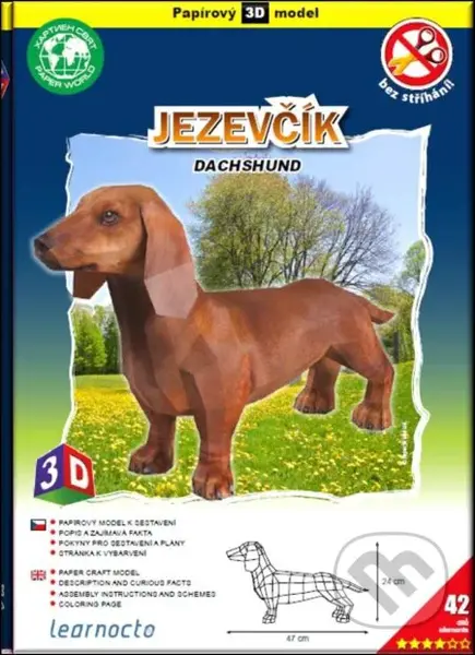 Jezevčík světlý (Papírový 3D model/42 dílků) - hra z kategorie Stavebnice