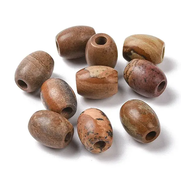 Natural Picture Jasper European Beads
