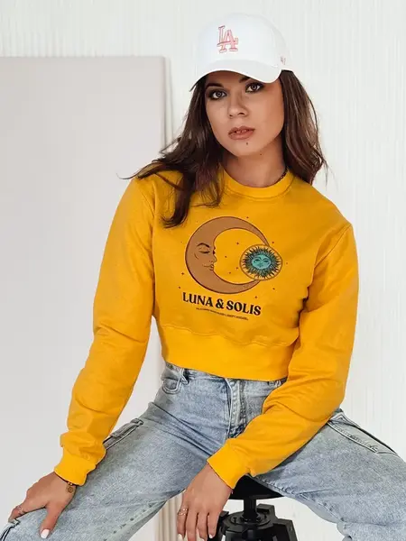 Žlutá crop mikina LUNA &amp; SOLIS