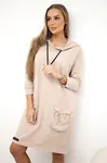 Béžové šaty s kapucí