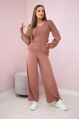 Svetrový set tmavě růžový