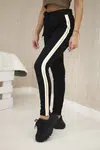 Happy Socks Bavlněné kalhoty se zlatým proužkem černý
