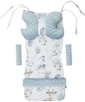 Medi Partners Stroller insert in a 4-piece set - Deer and Hedgehog + light blue Minky
