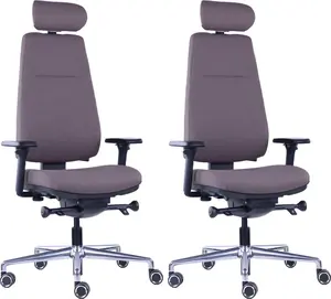 MERCURY 2PACK Ergonomická kancelářská židle DIVERSE tmavě hnědá (2 ks)