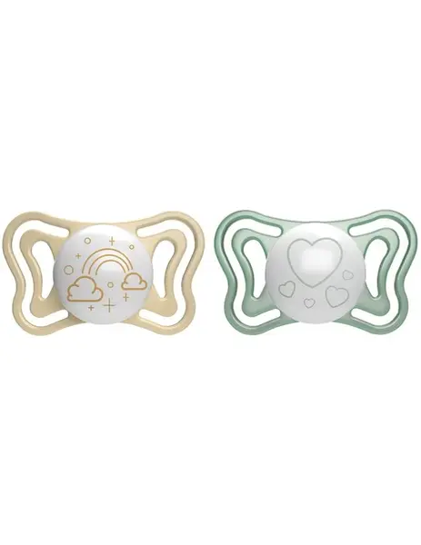 Chicco Dudlík Physio Light silikonový noční 2–6 m 2 ks