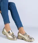 marka niezdefiniowana Gold classic oxford shoes with gold embellishment Amikol