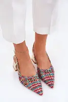 Boto Sandály Na Podpatku S Pletením A Špičatými Nosy Multikolor Resterri