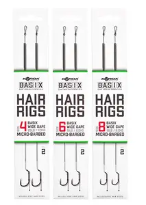 Korda návazce basix hair rigs wide gape 2 ks - 18 lb velikost háčku 6