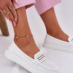 EVENTO Dámské Kožené Mokasíny Bílé Dovema