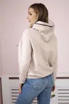 Kesi Dámská mikina se zapínáním na zip na kapuci béžový