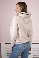 Kesi Dámská mikina se zapínáním na zip na kapuci béžový