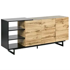 Beliani SIDEBOARD se 2 dveřmi Hnědý/Černý Fiora