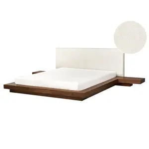 Beliani POSTEL s roštem 160/200 cm MDF deska Hnědá Zen