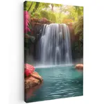 MuchoWow OBRAZ NA PLÁTNĚ Vodopád - Příroda - Rostliny - Džungle - Voda 80x120 cm
