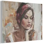 MuchoWow AKUSTICKÝ obraz Žena - vzhled malby - portrét - moderní 100x70 cm