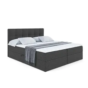 ALTDECOR AMERICKÁ postel s matrací H3 a roštem – MARCE – 180 × 200 tmavě šedá