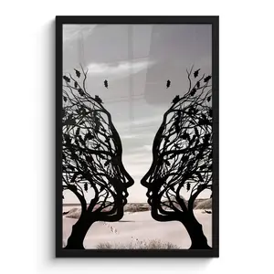 MuchoWow PLAKÁT V RÁMU Pláž - Moře - Lidé - Strom - Moderní umění 40x60 cm