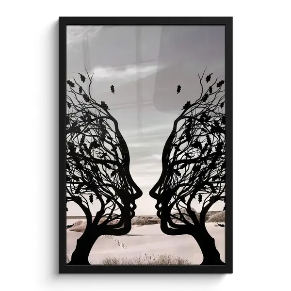 MuchoWow PLAKÁT V RÁMU Pláž - Moře - Lidé - Strom - Moderní umění 40x60 cm