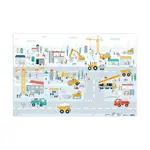 OnlyWow DĚTSKÝ KOBEREC Staveniště - Traktor - Bagr - Auto - Design 135x90 cm