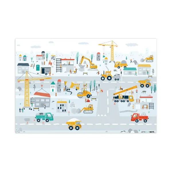 OnlyWow DĚTSKÝ KOBEREC Staveniště - Traktor - Bagr - Auto - Design 135x90 cm