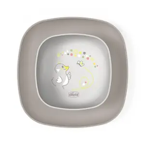 CHICCO Set jídelní - miska a talíř grey 12m+