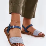 Dámské Sandály S Pletením Na Pásku Modré Inblu