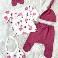 50334 Dewberry Newborn Unisex Baby Hospital Discharge Set-PLUM