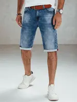 Pánské džínové kraťasy s páskem