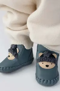 Donsje  boty kojenecké kožené Junus Booties Polar Bear