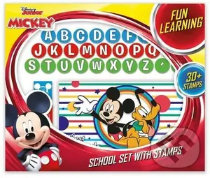 Školní set s razítky - Mickey a závodníci