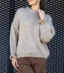 Gemre Light beige asymmetrical oversized sweater Castia