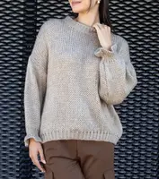 Gemre Light beige asymmetrical oversized sweater Castia