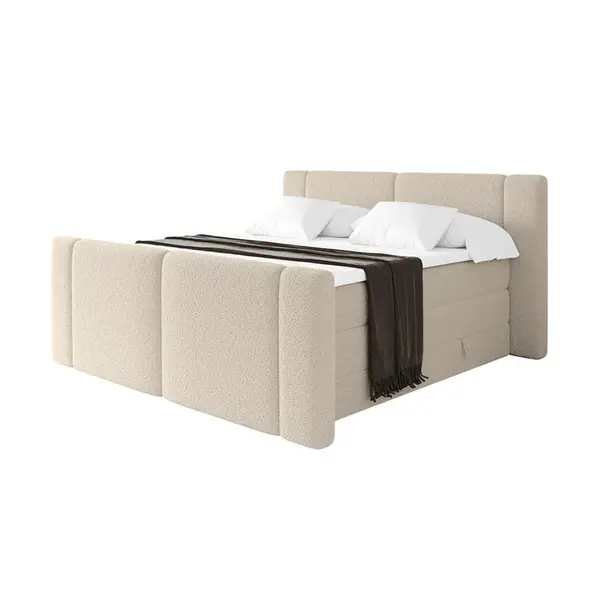 ALTDECOR POSTEL boxspring s matracemi H3/H4 - EVON KING Zanozek - 200x200 cm Tmavě béžová