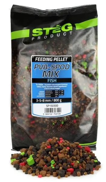 Stég pelety pva spod mix 800 g 3-5-8 mm - fish
