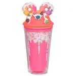 Sparkys Kelímok s viečkom a slamkou Donuts 480ml sv. růžový