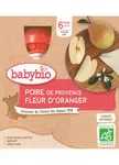 BABYBIO Pyré hruška pomarančový kvet (4x 90 g) - ovocný príkrm