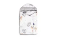 Zavinovačka 2v1 do autosedačky, kočíka, mušelín, bavlna, Medvedík, šedá