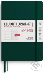 Weekly Planner & Notebook 2026 Medium (A5) 18 Months Forest Green