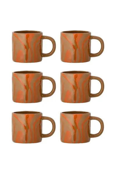 Sada hrnků Bloomingville Ninka 250 ml 6-pack oranžová barva