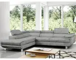 Rohová sedací souprava Lotos, světle šedá látka, levý roh