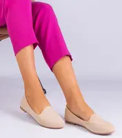 Gemre Beige classic eco-suede ballet flats Valensia