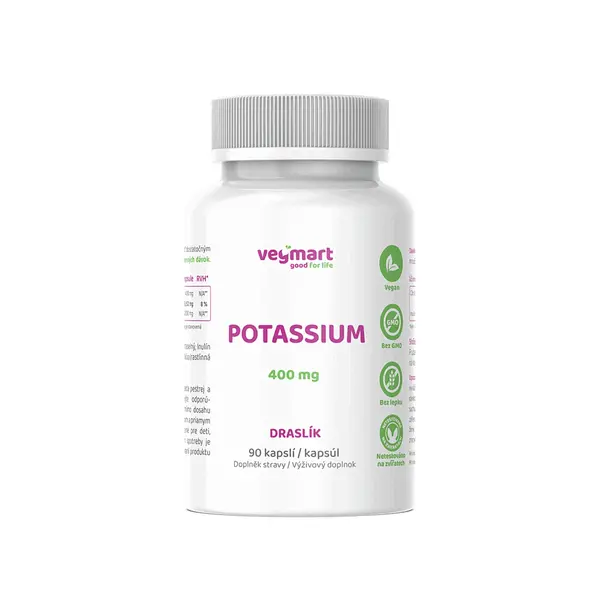 Vegmart POTASSIUM Draslík 400 mg 90 kapslí