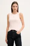 Top Calvin Klein Jeans béžová barva, LV047C201G