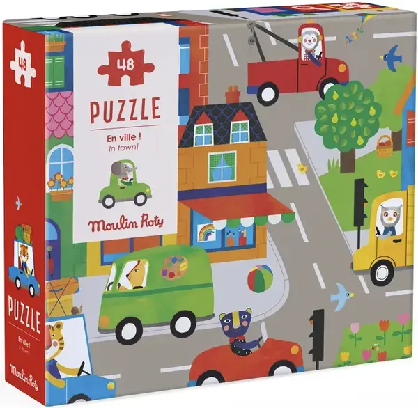 Puzzle s lupou Ve městě 48 dílků