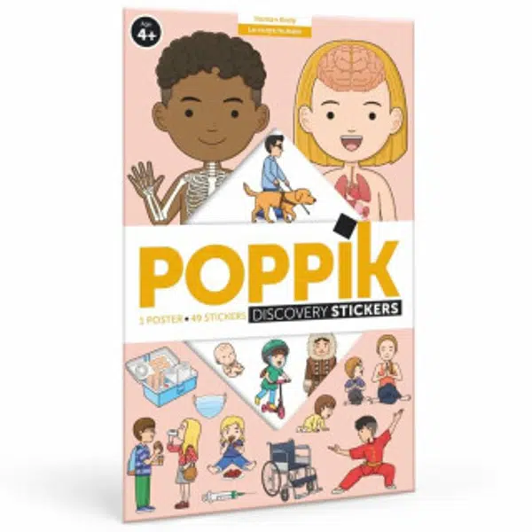 POPPIK Vzdělávací samolepkový plakát Lidské tělo
