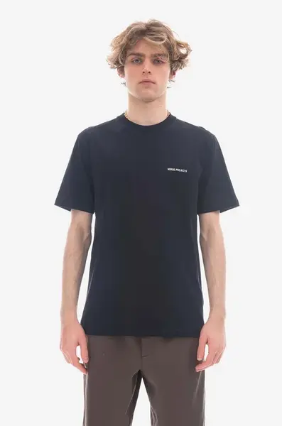 Bavlněné tričko Norse Projects tmavomodrá barva, N01.0606.7004-7004