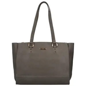 Stylová dámská koženková kabelka na rameno Staffi, šedá